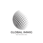 Black and White Circle Global Tech Logo